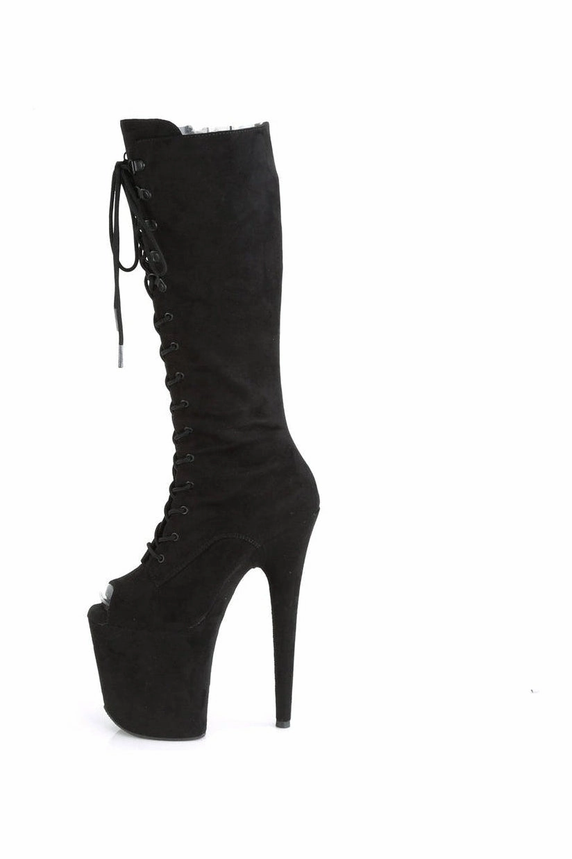 FLAMINGO-2051FS Exotic Boot | Black Faux Suede