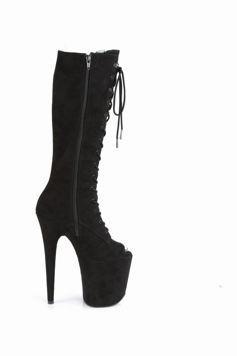 FLAMINGO-2051FS Exotic Boot | Black Faux Suede