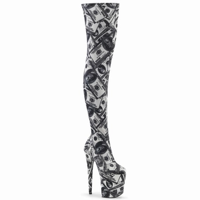 FLAMINGO-3000DP  White-Black Stretch Fabric/White-Black Fabric