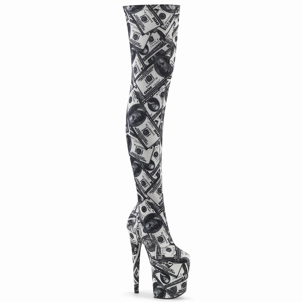 FLAMINGO-3000DP  White-Black Stretch Fabric/White-Black Fabric