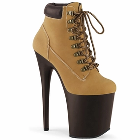 FLAMINGO-800TL-02  Tan Nubuck Faux Leather/Dark Brown Matte