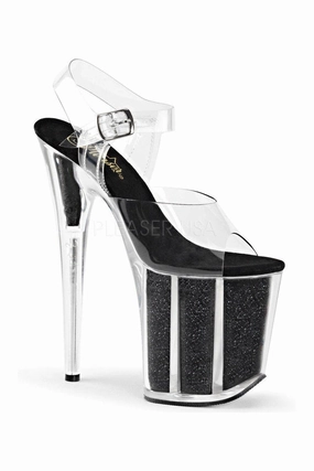 FLAMINGO-808G Platform Sandal  | Black Vinyl