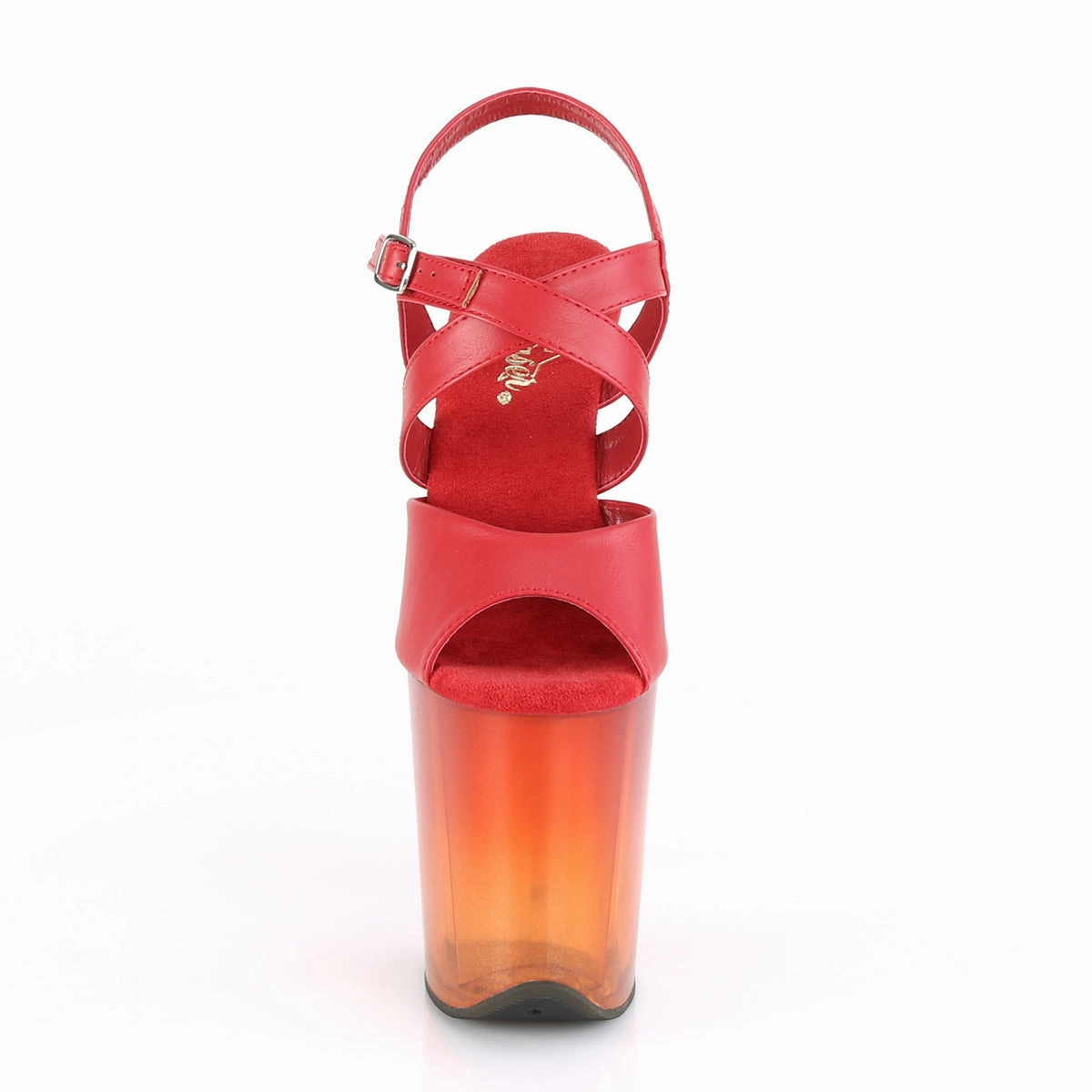 FLAMINGO-822T  Red Faux Leather/Faded Red