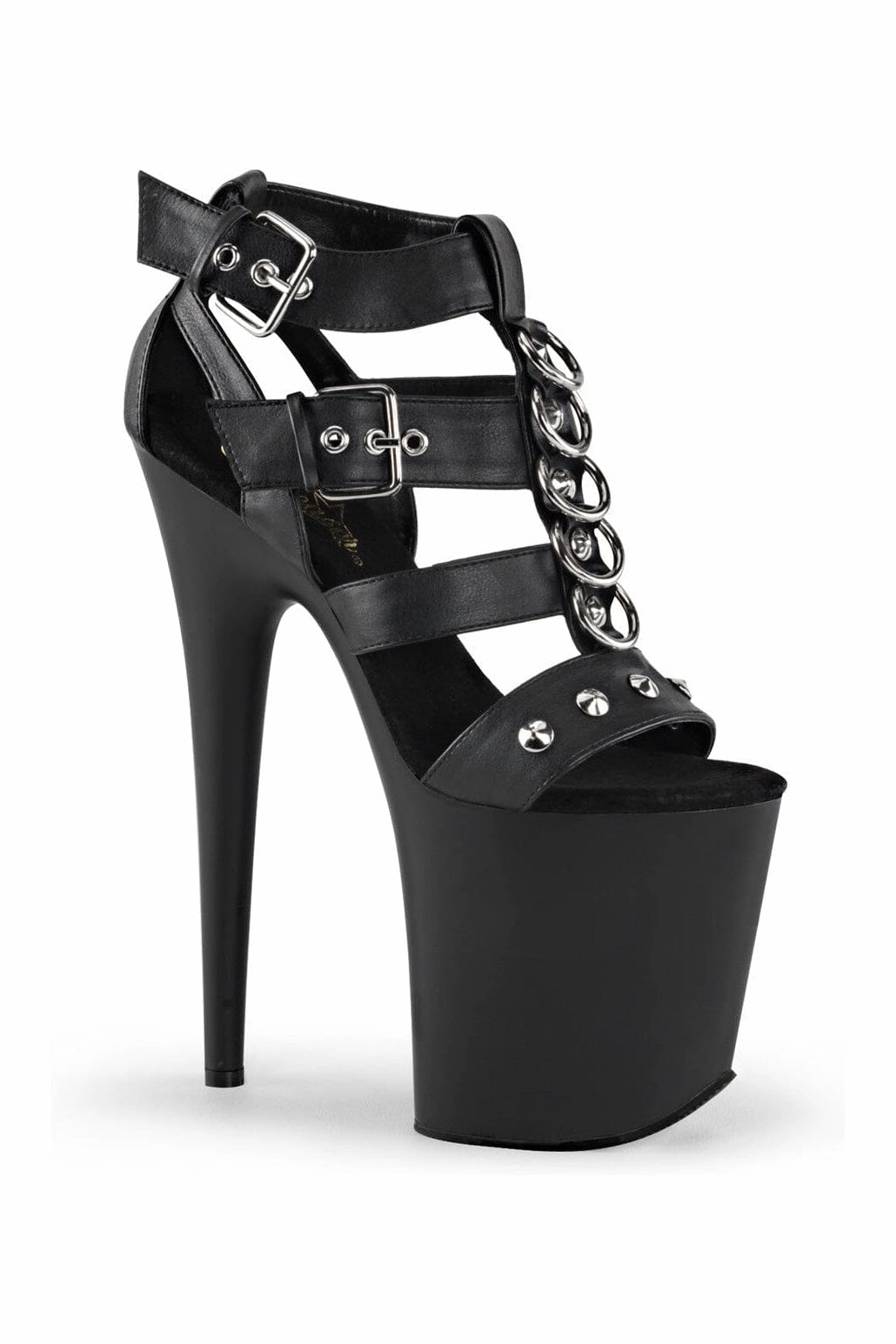 FLAMINGO-858 Black Faux Leather Sandal