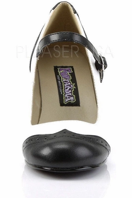FLAPPER-25 Mary Jane | Black Faux Leather