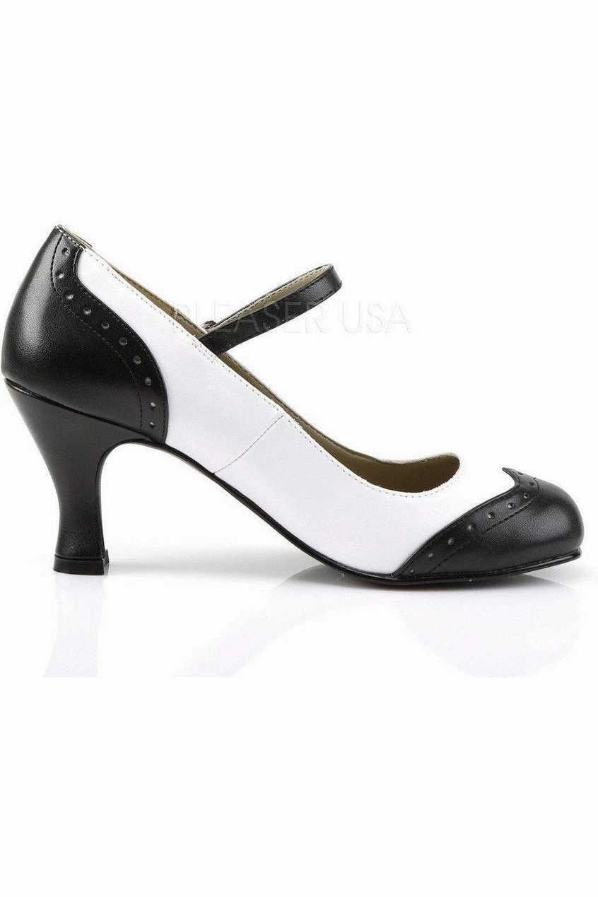FLAPPER-25 Mary Jane | Black Faux Leather