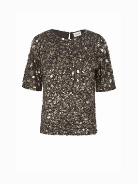 Full Sequin Blouse Grey