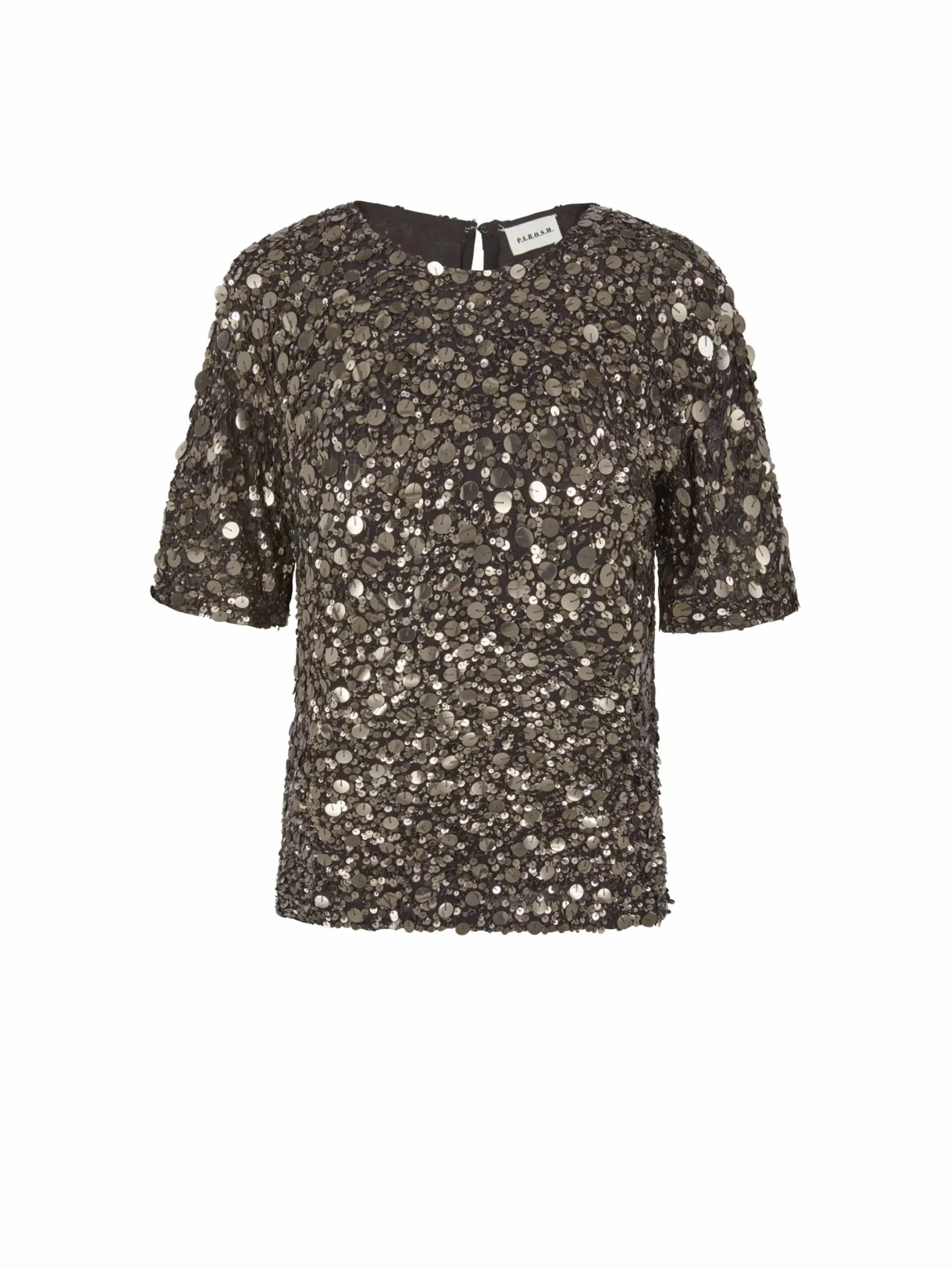 Full Sequin Blouse Grey