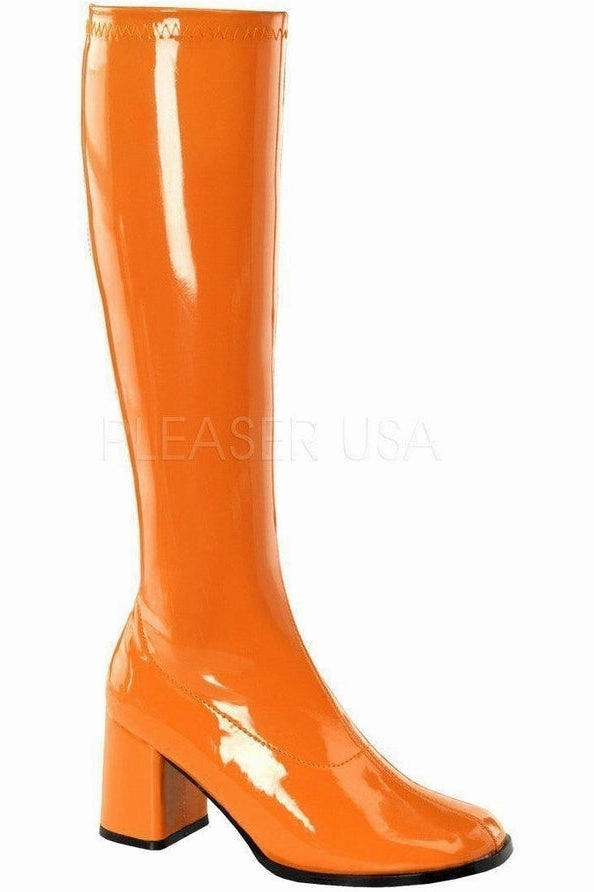 GOGO-300 Go Go Boot | Orange Patent