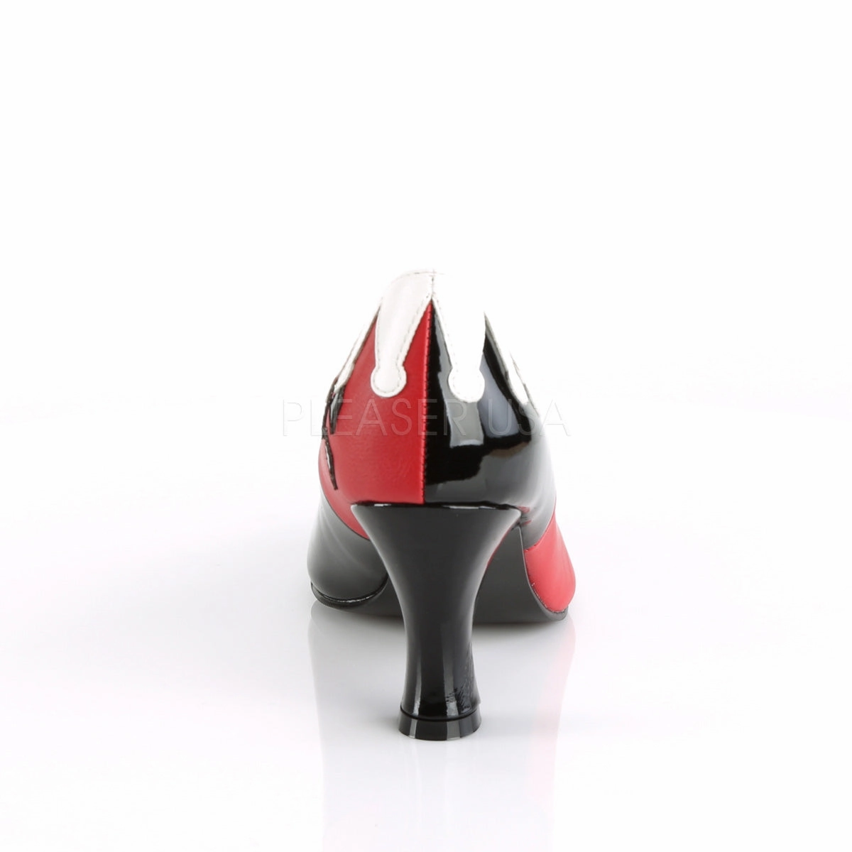 HARLEY-42  Black Patent-Red-White Pu