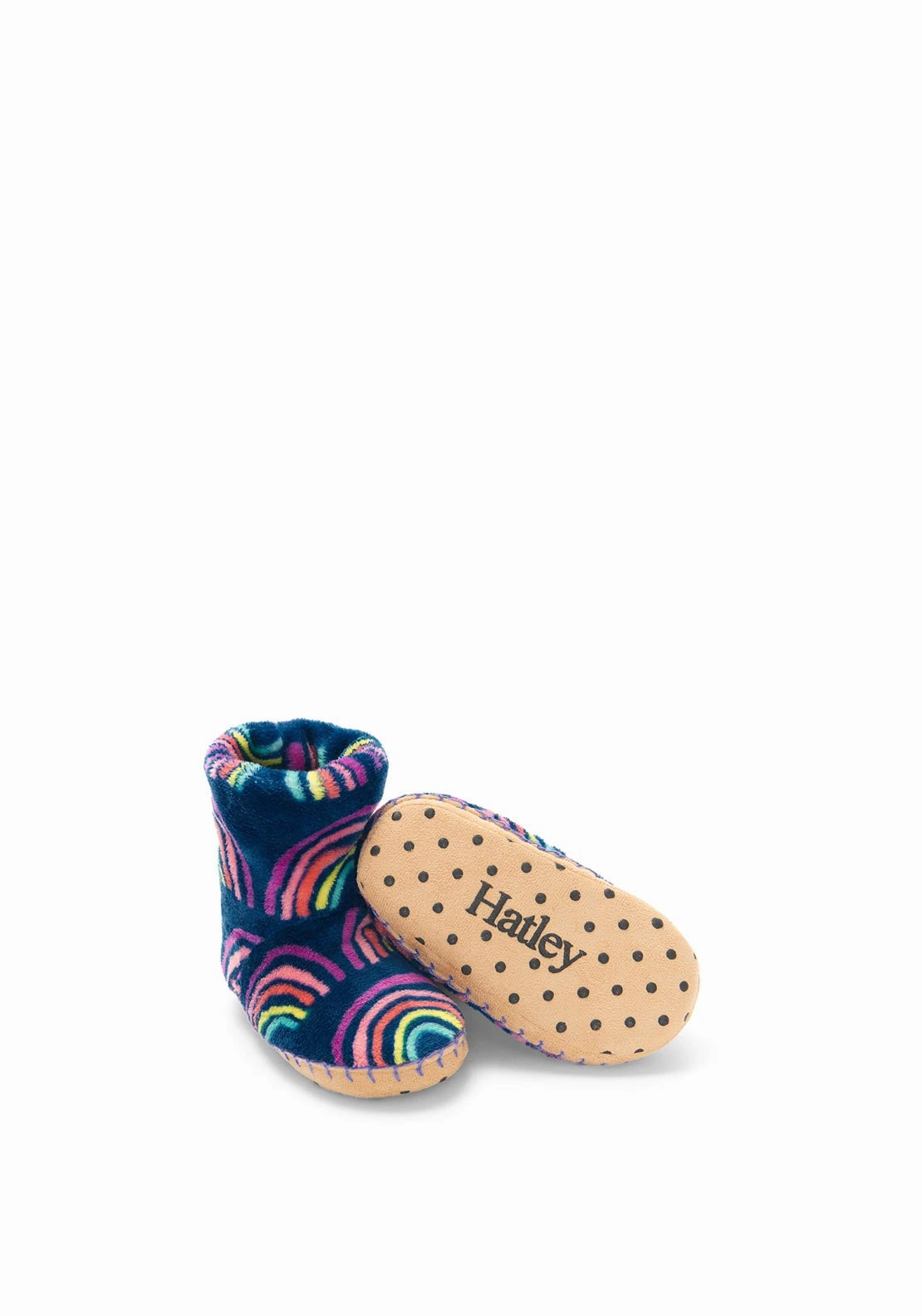 Hatley Rainbow Dreams Fleece Slippers, Navy
