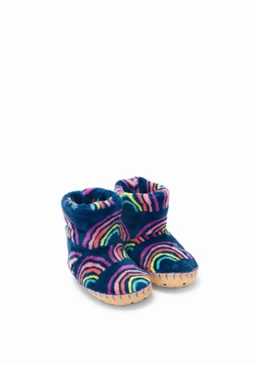 Hatley Rainbow Dreams Fleece Slippers, Navy