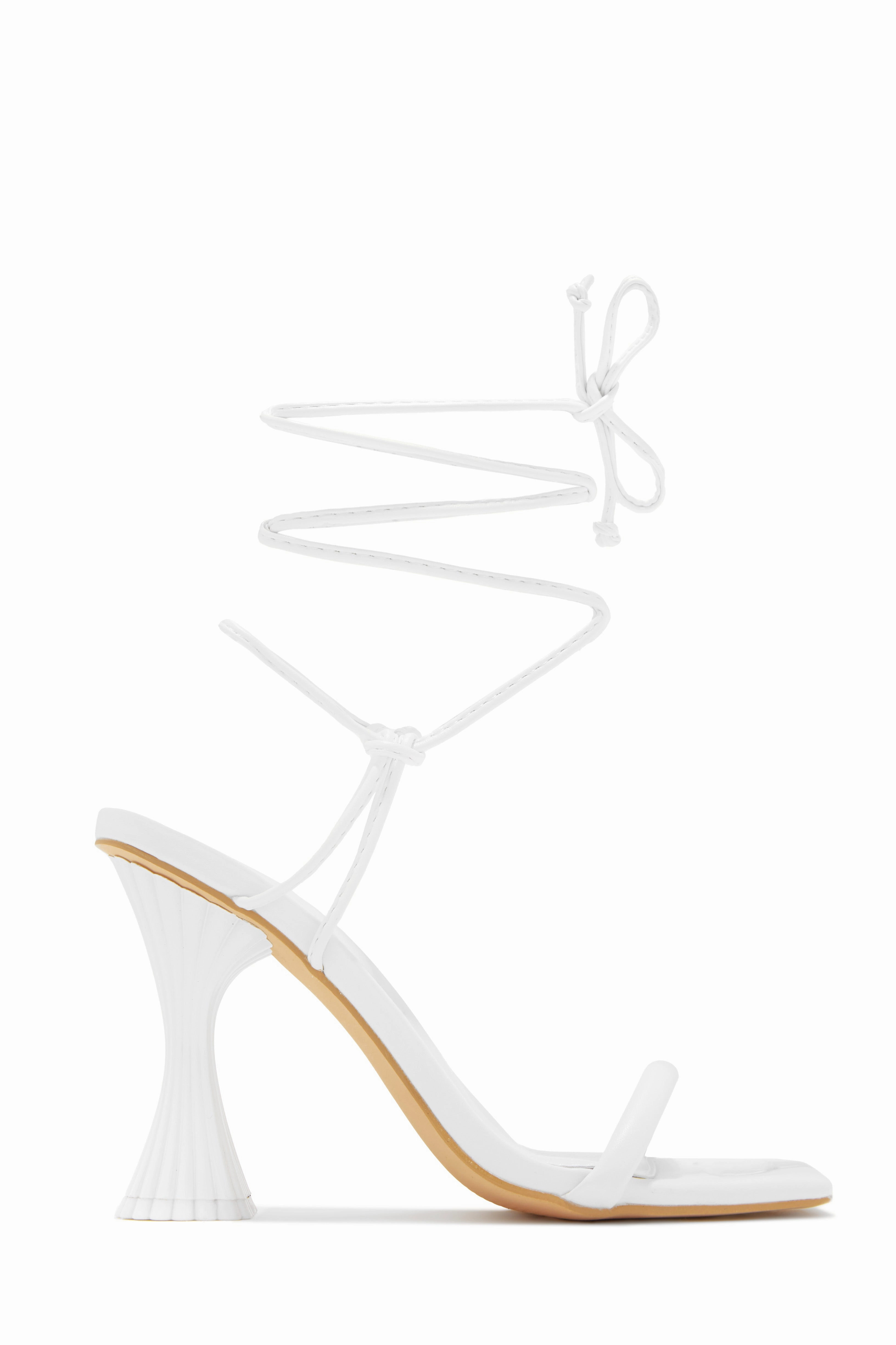 Idalia Lace Up Heels - Denim