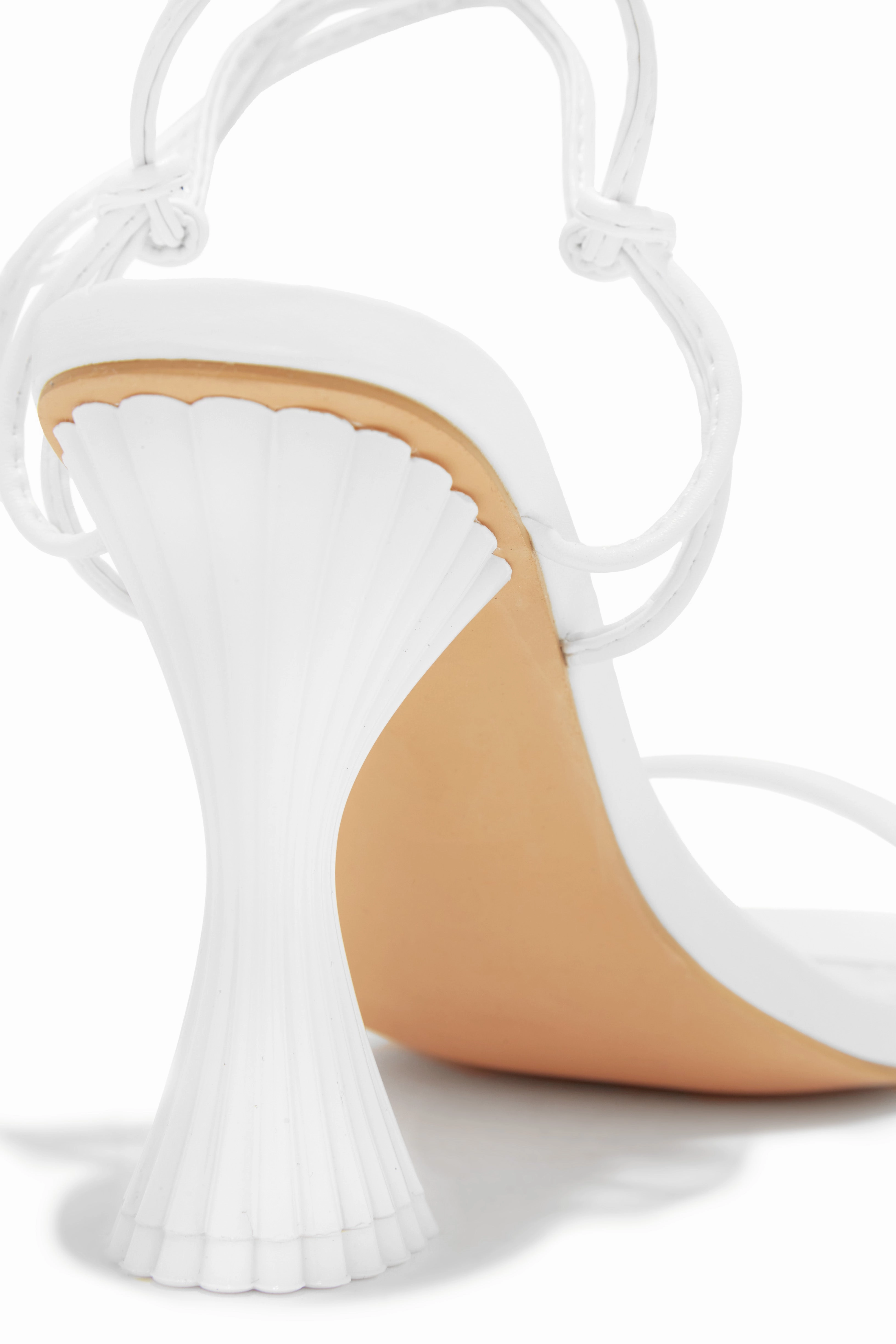 Idalia Lace Up Heels - White