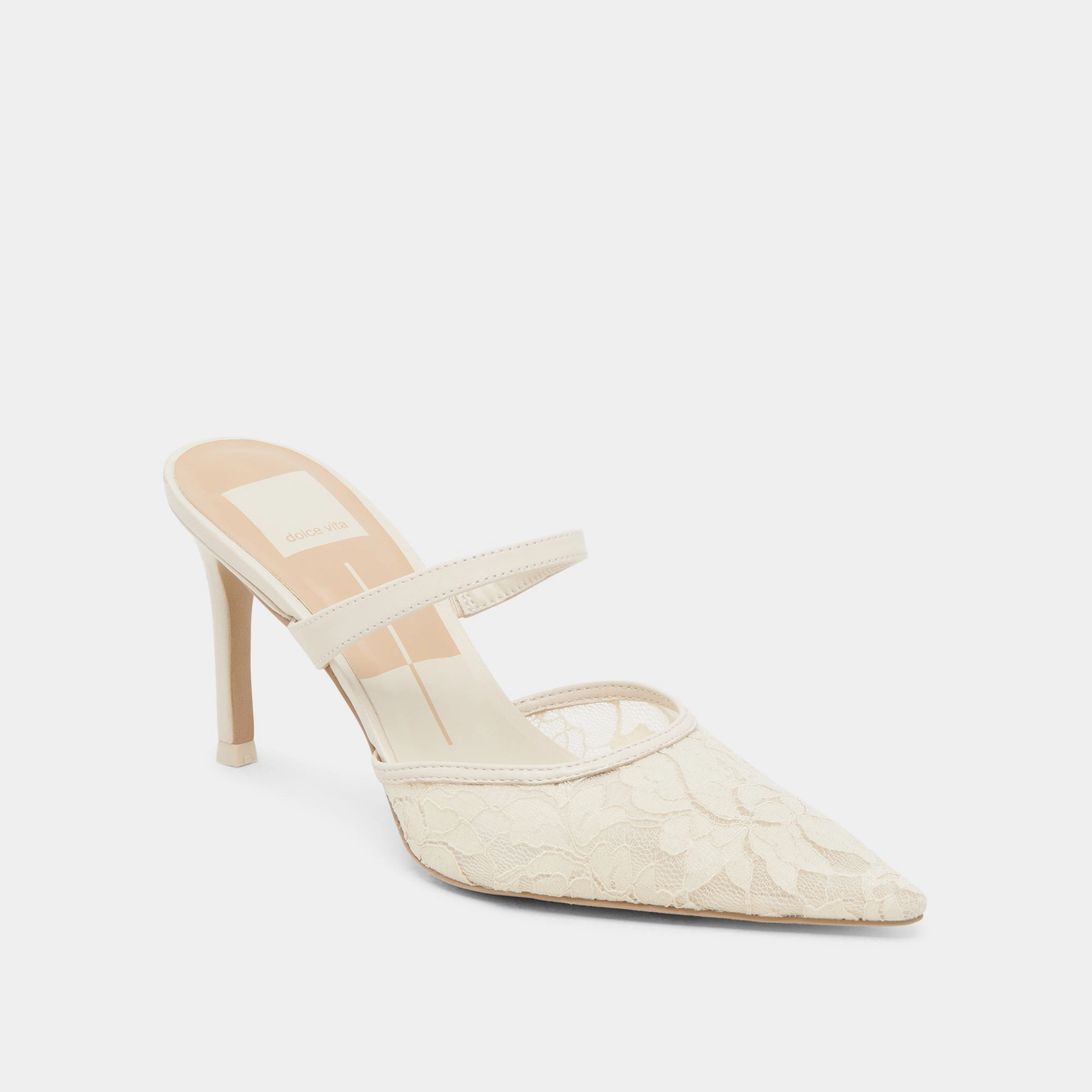 KATIK HEELS WHITE FLORAL LACE