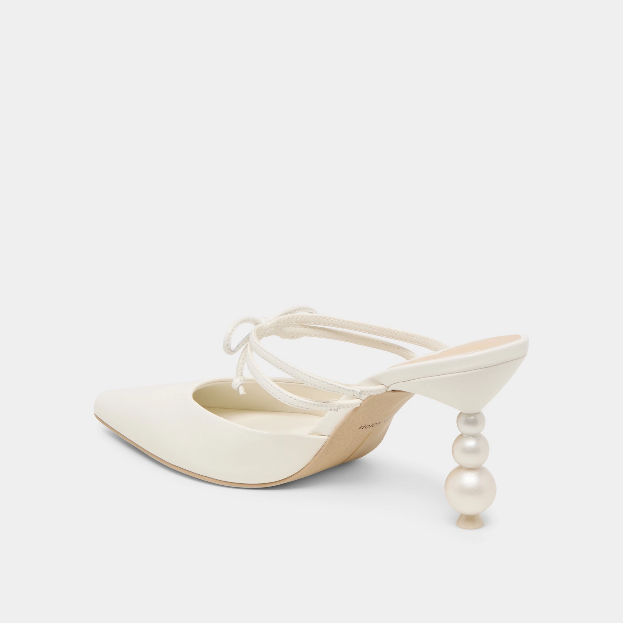 KLAIRE PEARL HEELS TRUE WHITE LEATHER