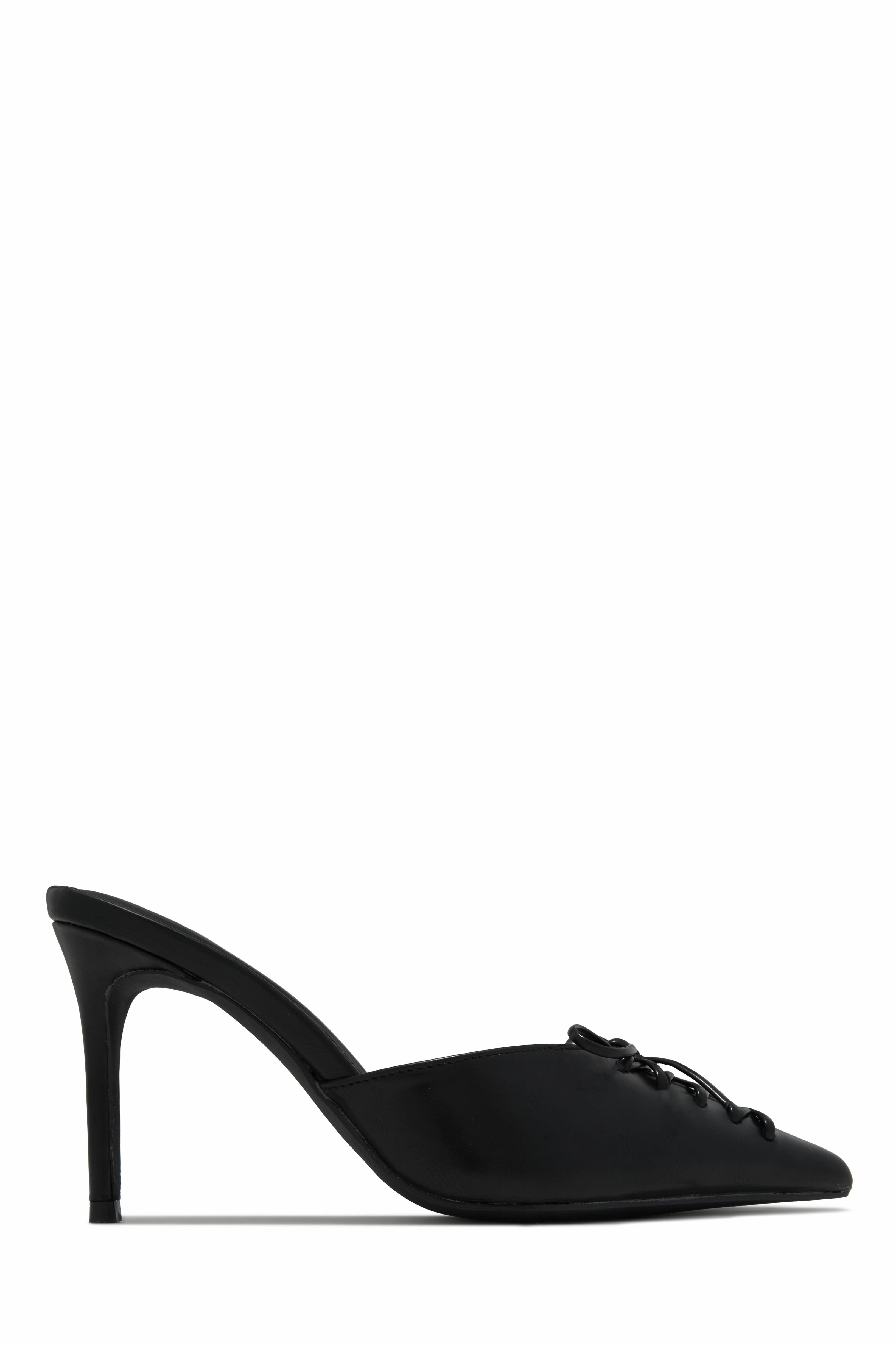 Lina Pump Heel Mules - Red