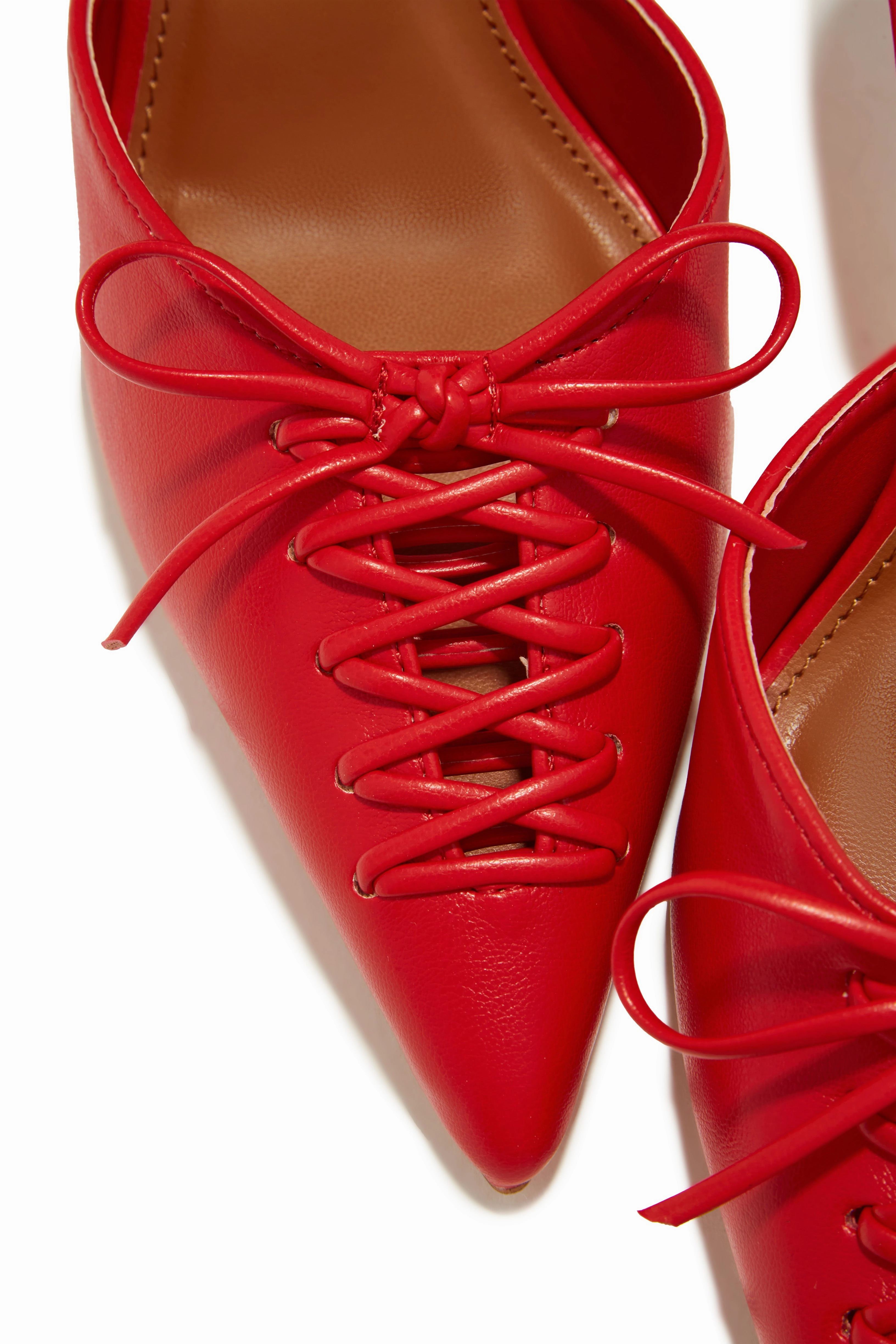 Lina Pump Heel Mules - Red
