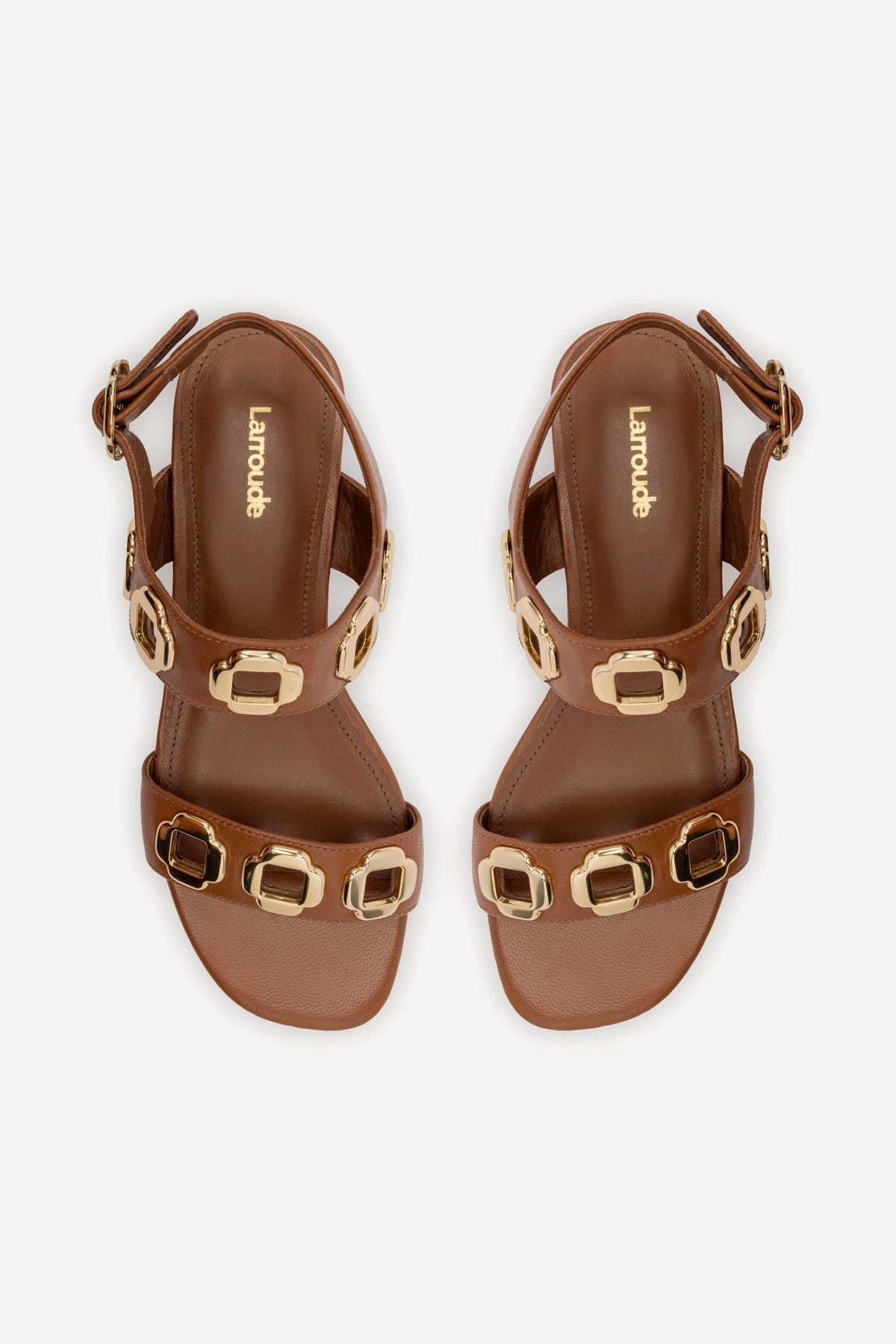 Milan Flat Sandal In Caramel Leather