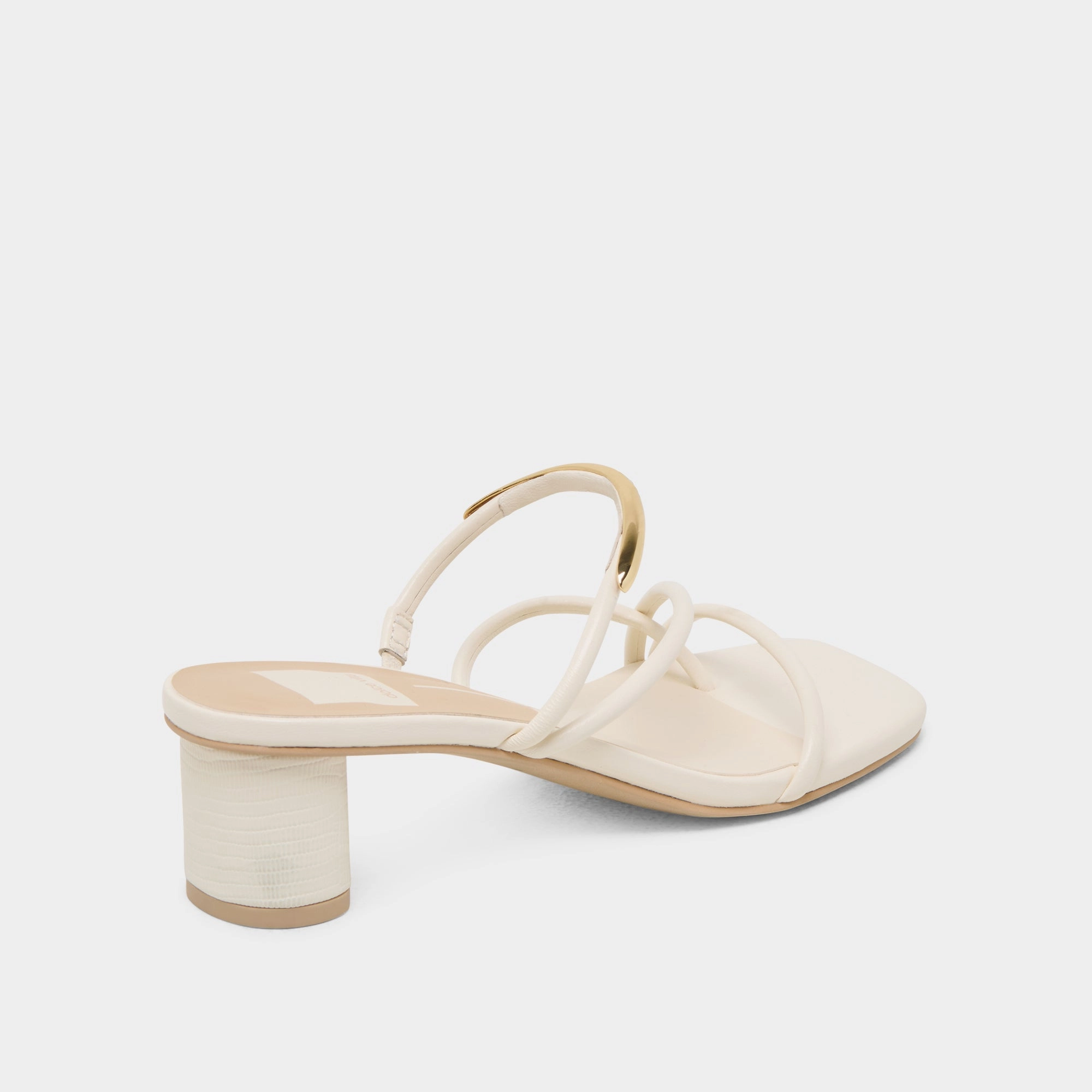 NAIRA HEELS OFF WHITE LEATHER
