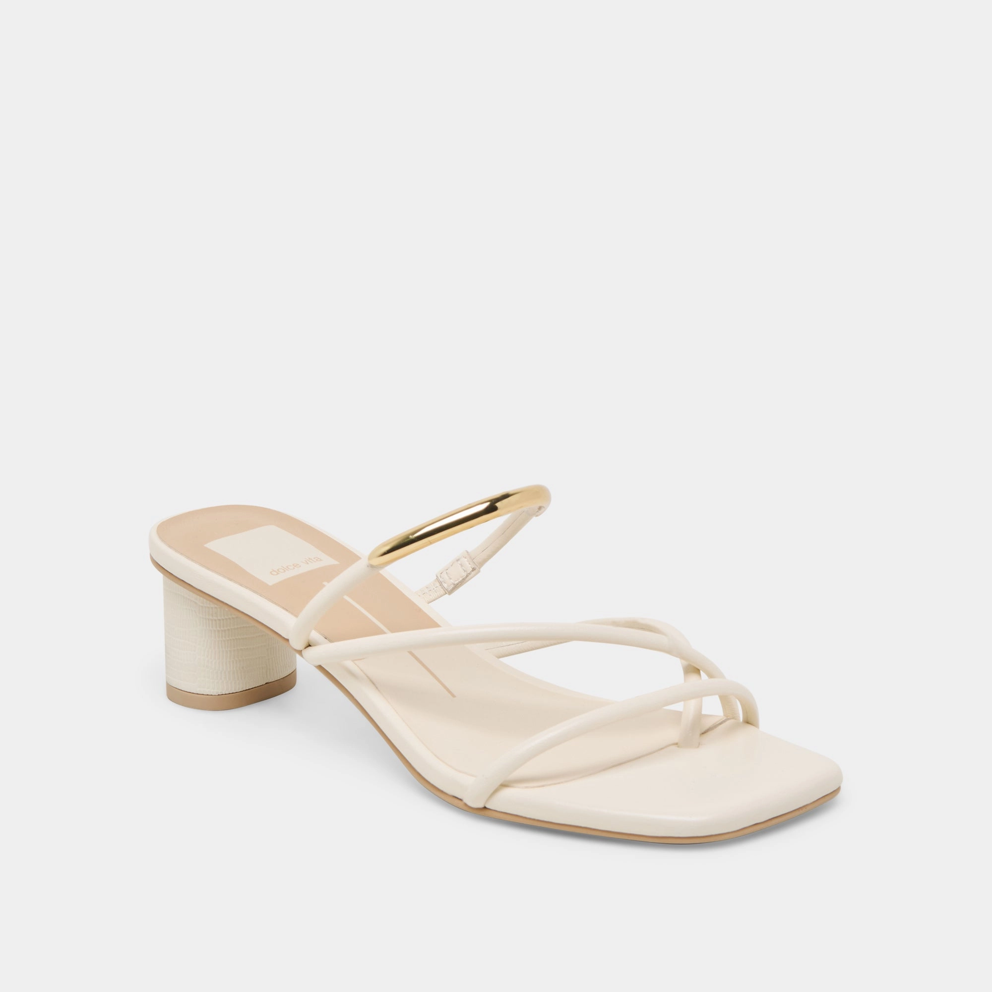 NAIRA HEELS OFF WHITE LEATHER