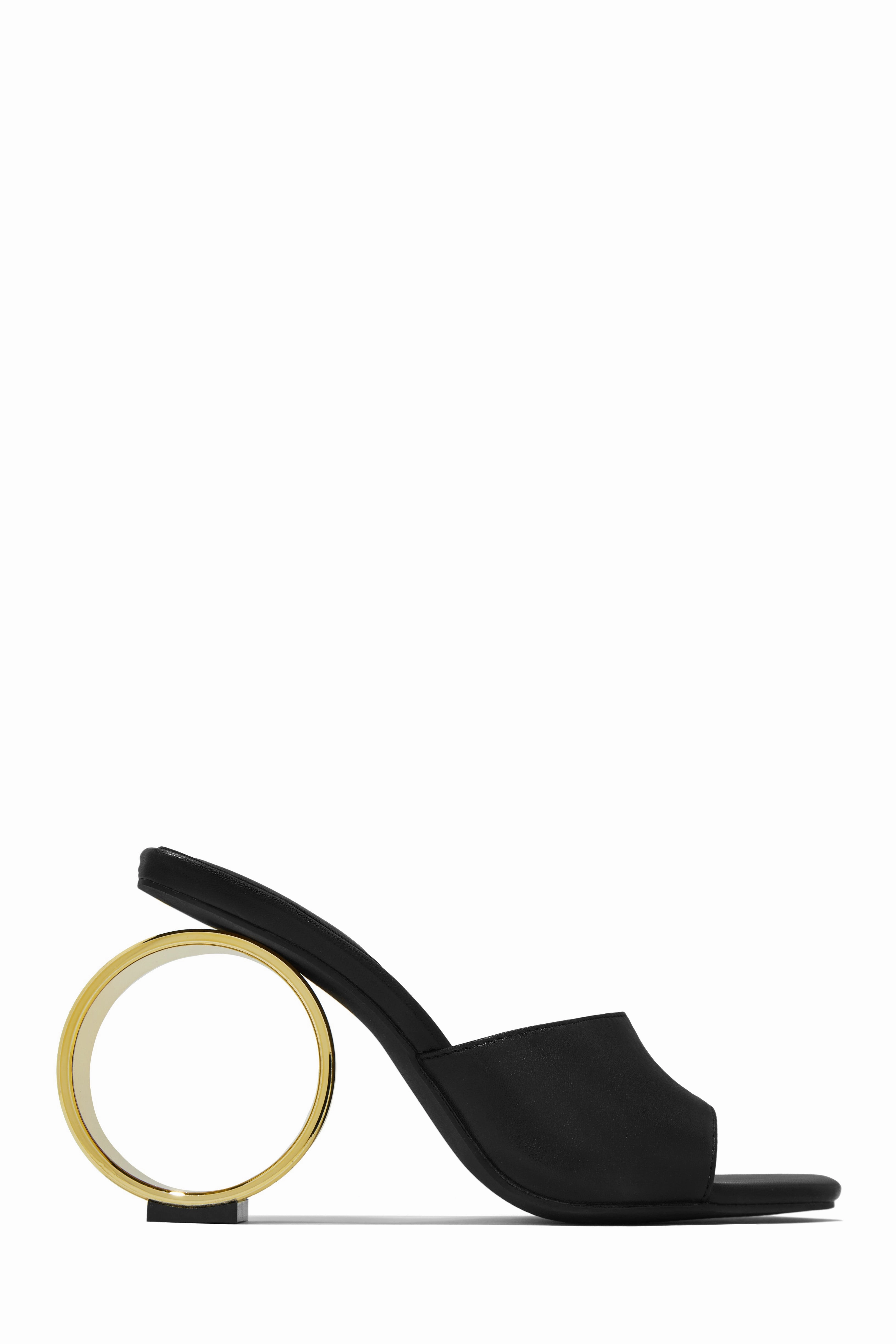 Naomi Sphere Heel Mules - White