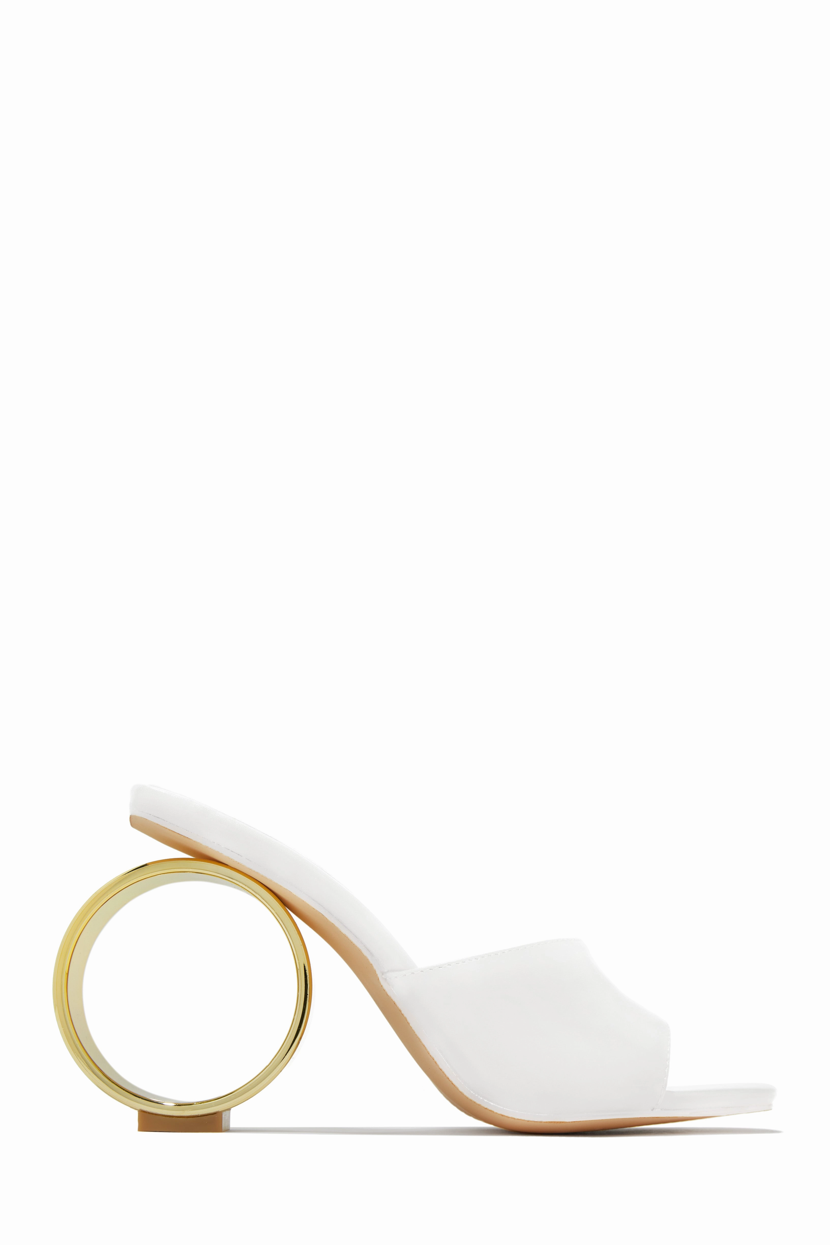 Naomi Sphere Heel Mules - White