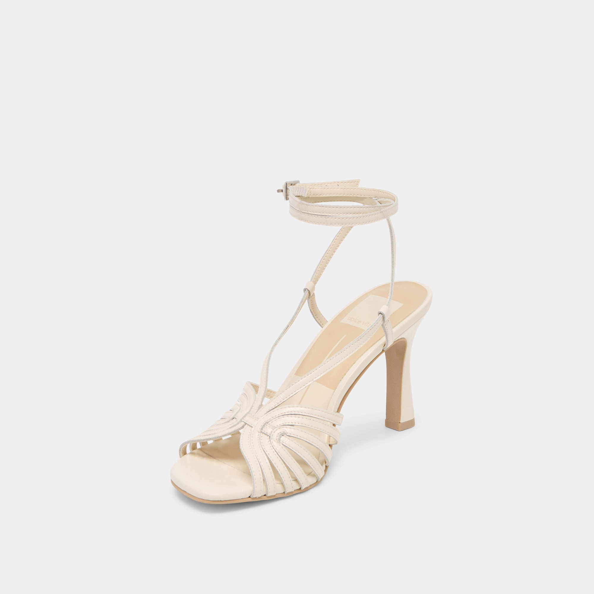 NIVANA HEELS OFF WHITE CRINKLE PATENT
