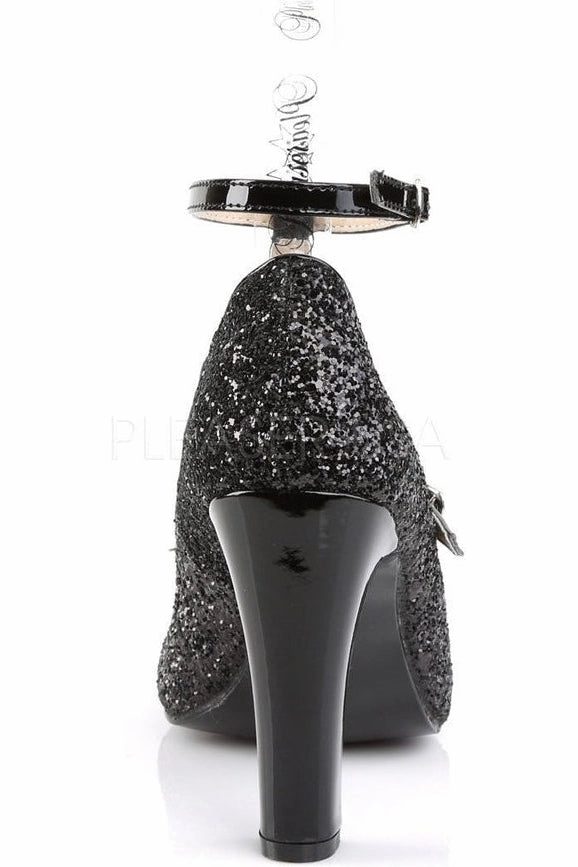 QUEEN-01 Pump  | Black Glitter