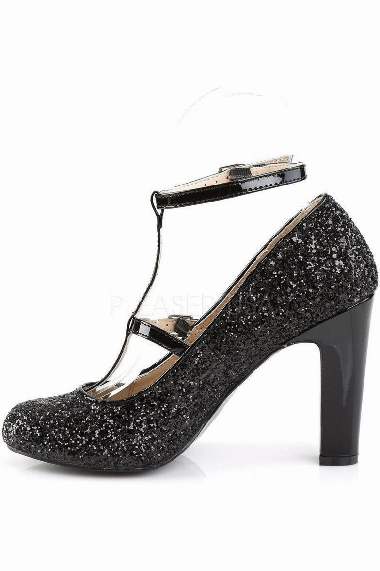 QUEEN-01 Pump  | Black Glitter