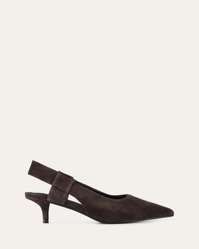 ROSA LOW HEELS BITTER CHOC SUEDE