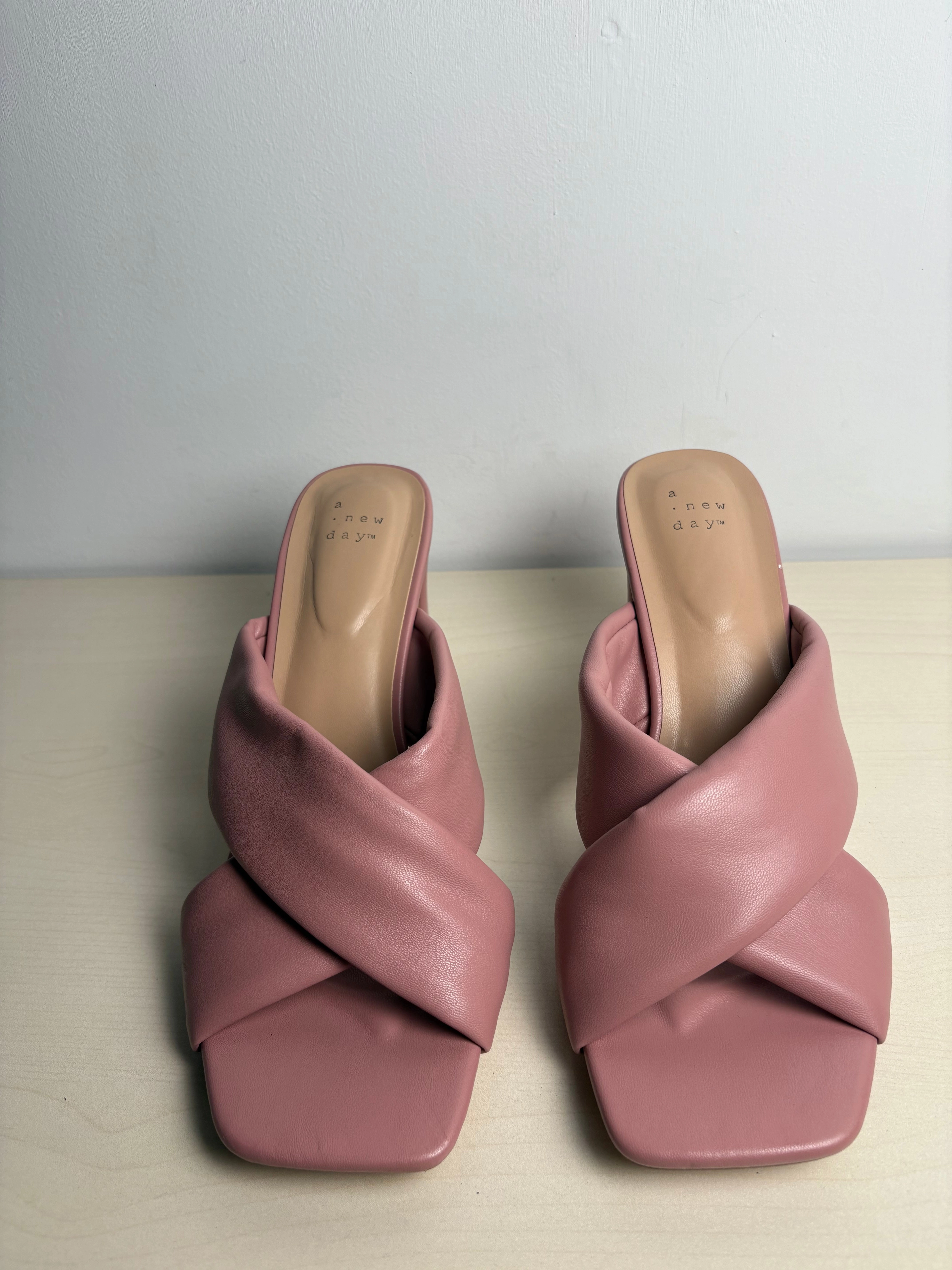 Sandals Heels Block By A New Day In Pink, Size: 11