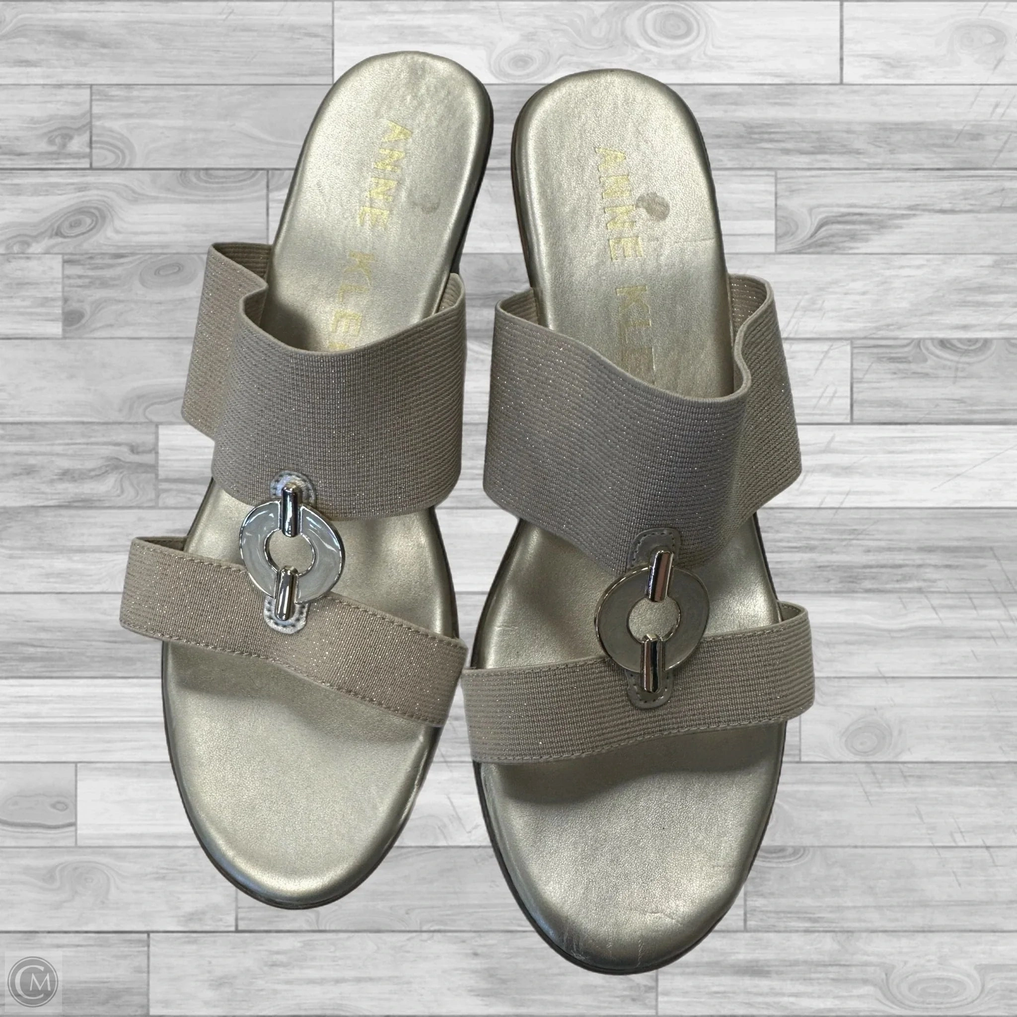 Sandals Heels Wedge By Anne Klein In Gold, Size: 10