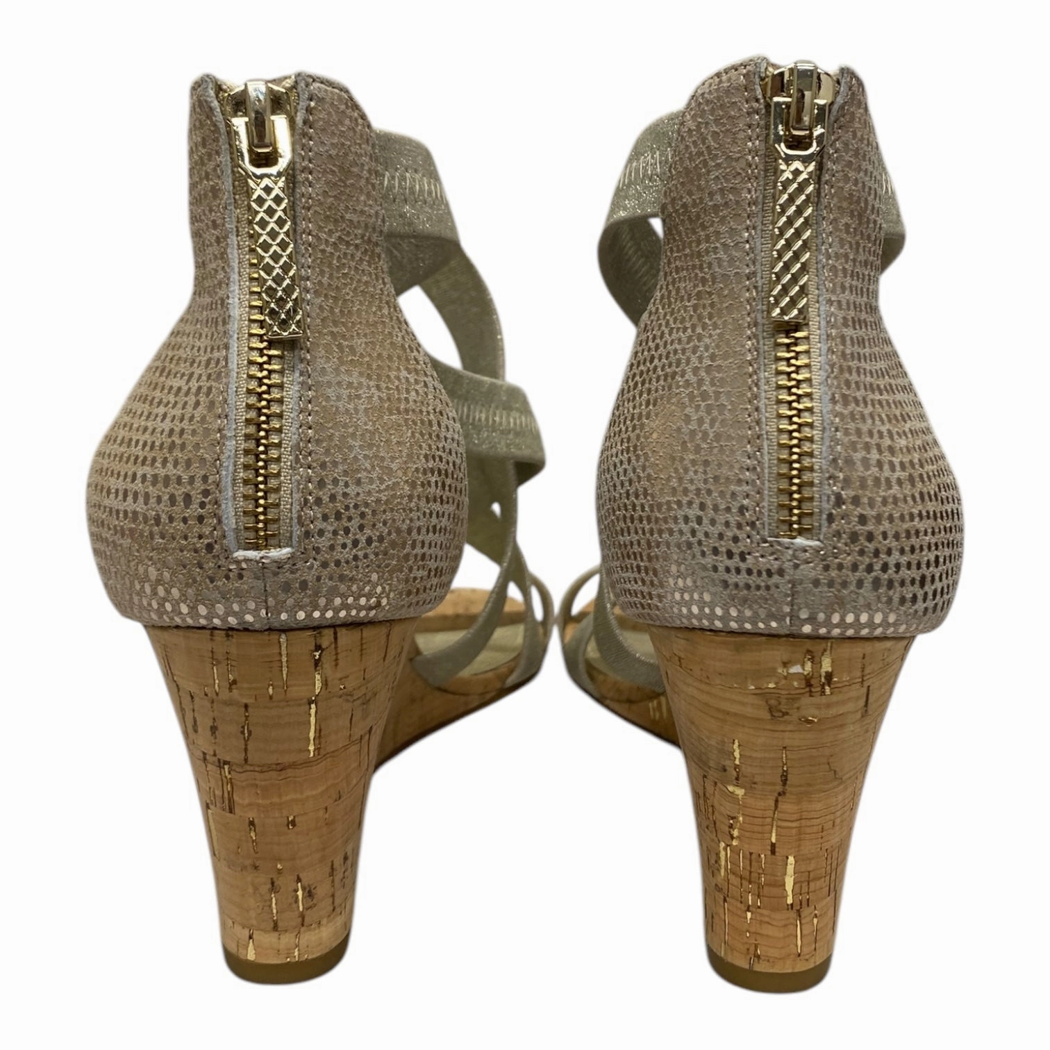 Sandals Heels Wedge By Donald Pliner In Gold, Size:11