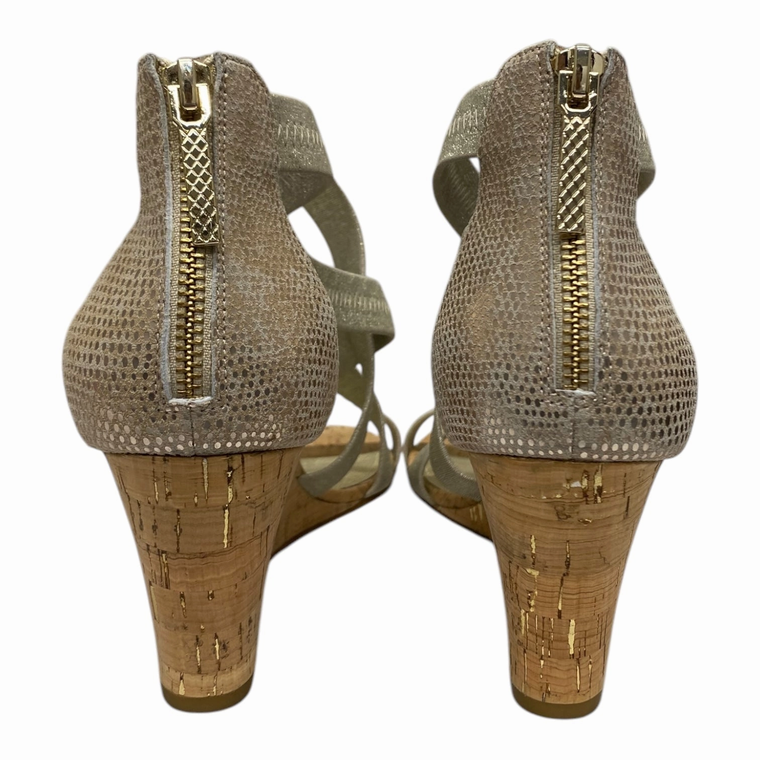 Sandals Heels Wedge By Donald Pliner In Gold, Size:11
