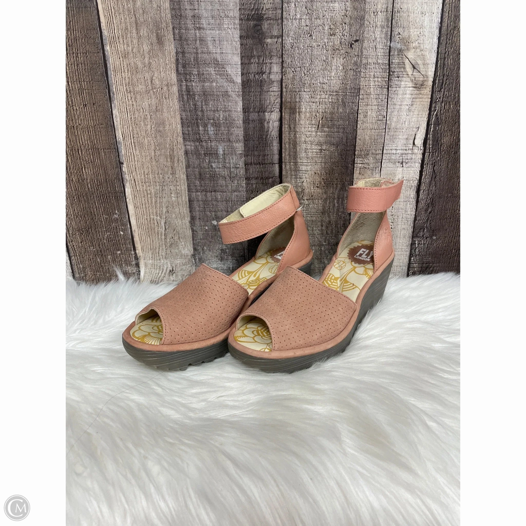 Sandals Heels Wedge By Fly London In Pink, Size: 7