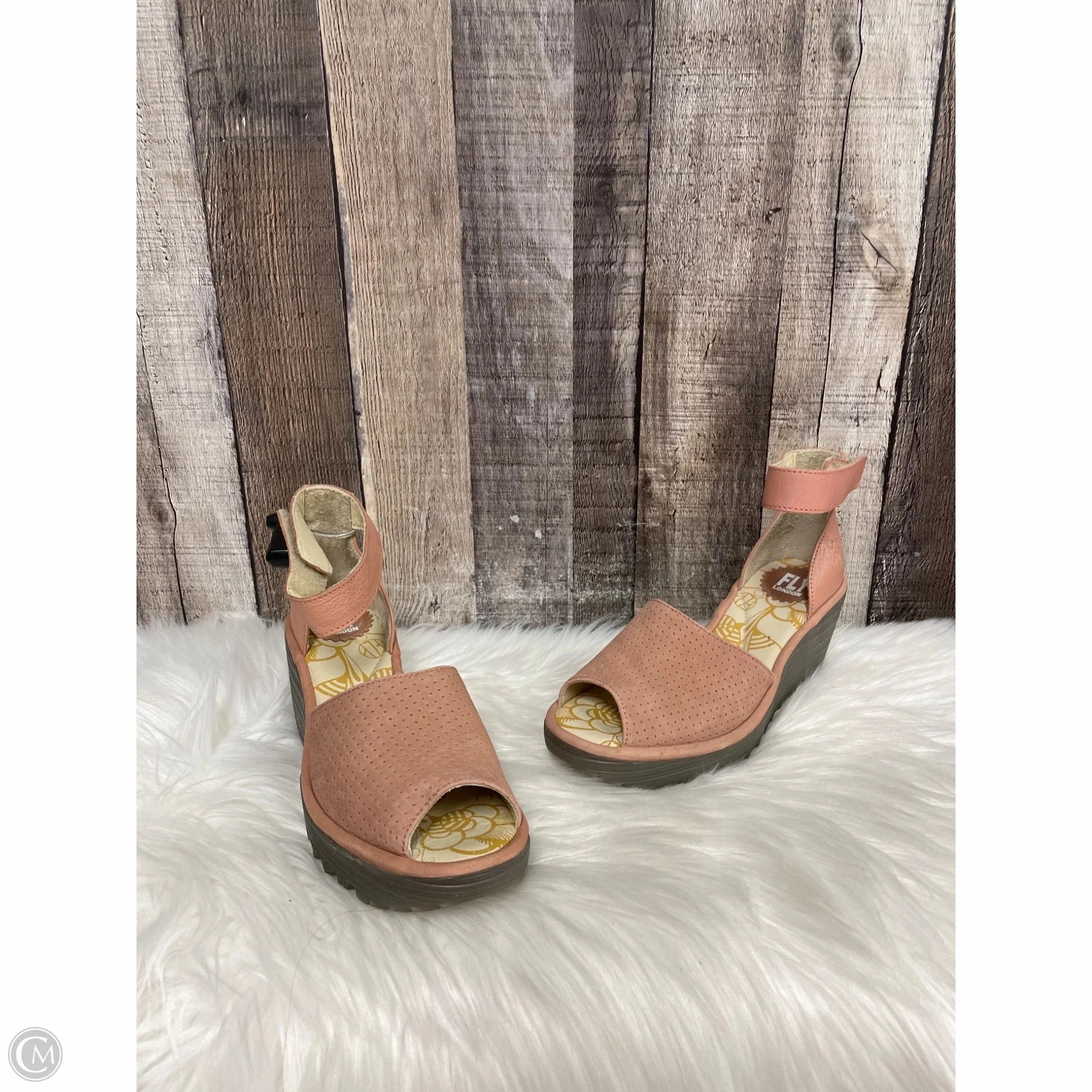 Sandals Heels Wedge By Fly London In Pink, Size: 7