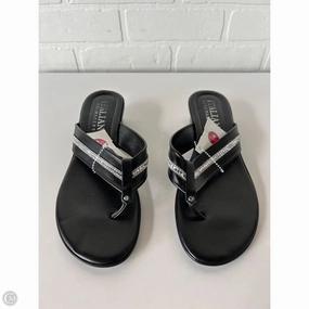 Sandals Heels Wedge By Italian Shoemakers In Black, Size: 8