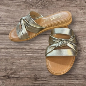 Sandals Heels Wedge By Italian Shoemakers In Gold, Size: 10