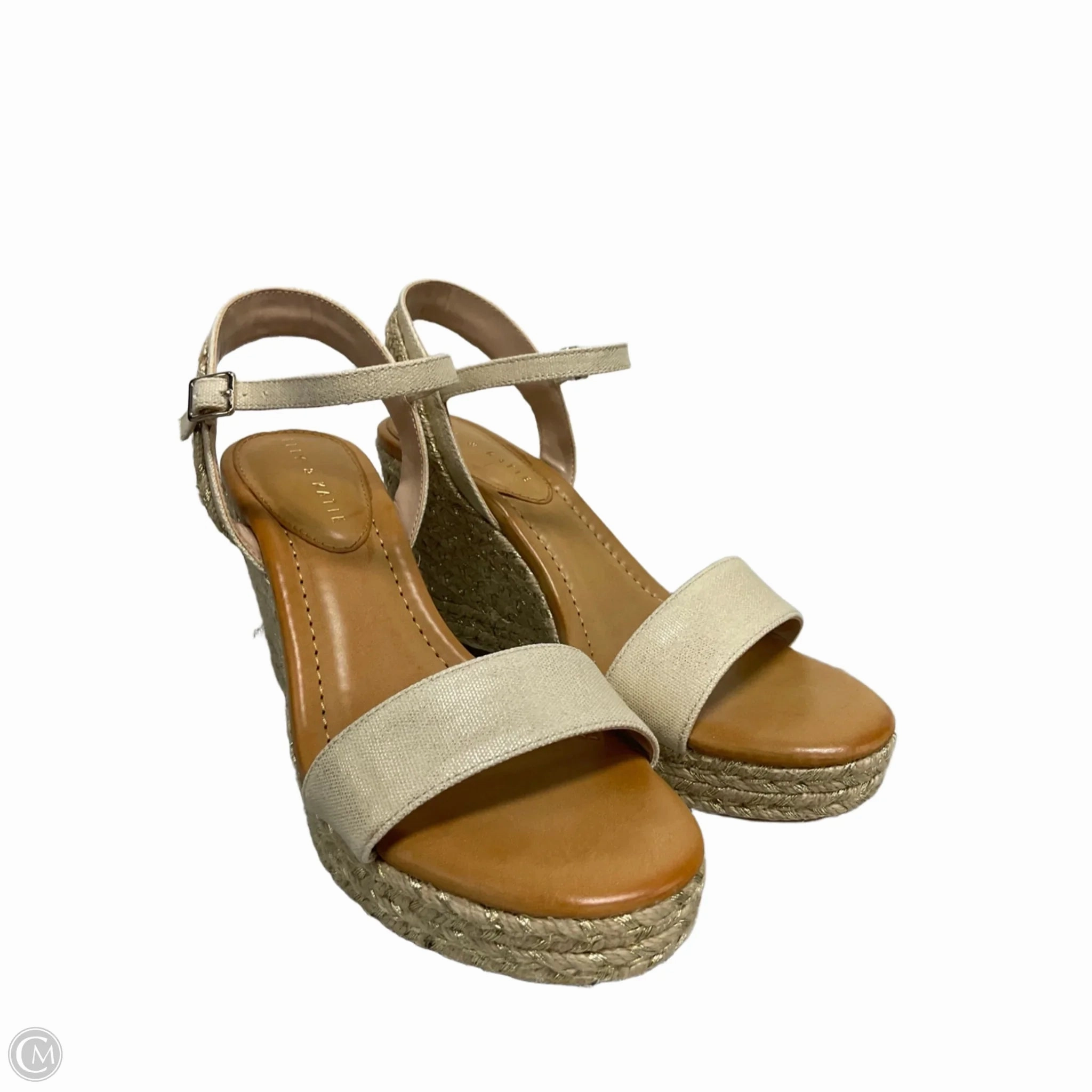 Sandals Heels Wedge By Kelly And Katie In Tan, Size: 9.5