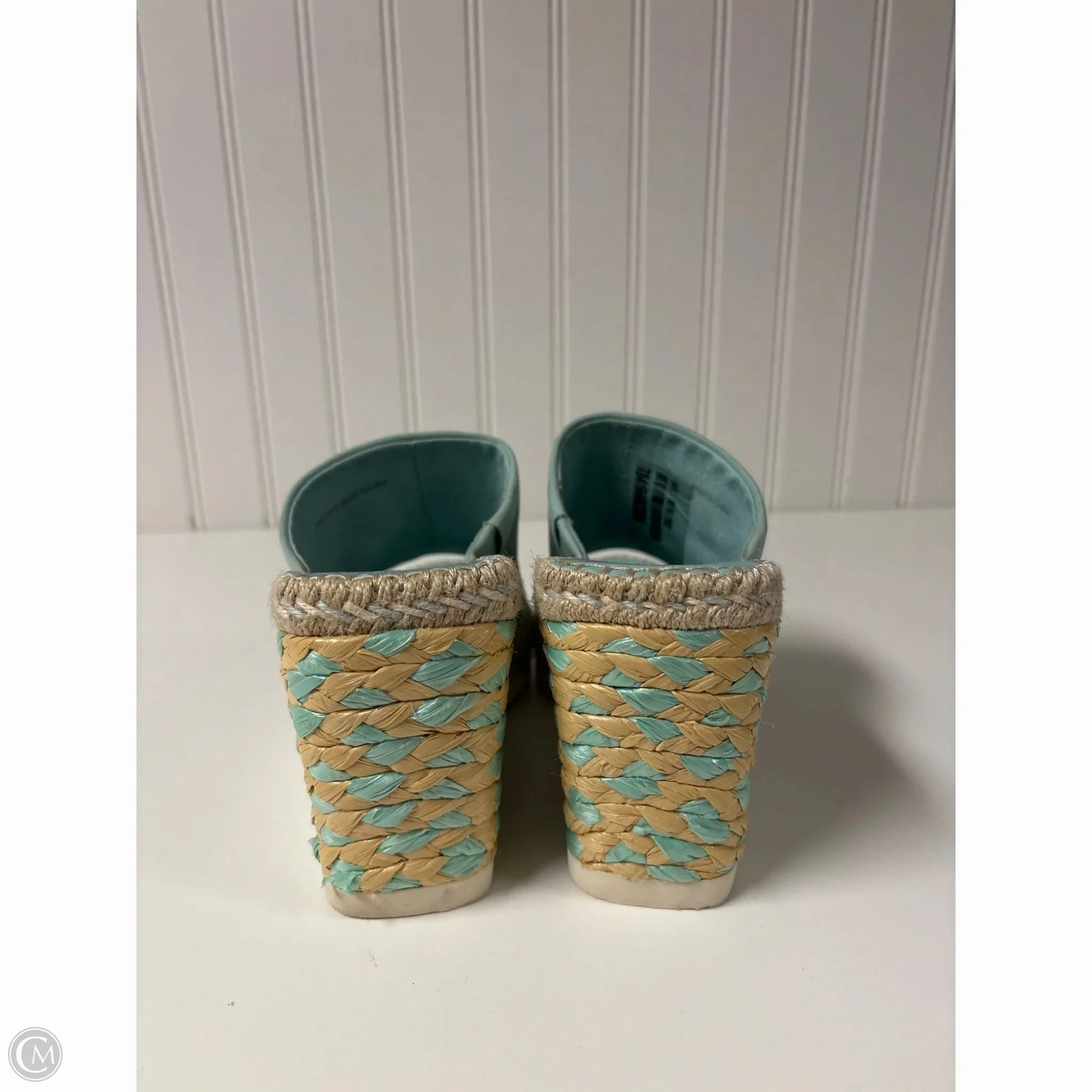 Sandals Heels Wedge By Vince Camuto In Aqua, Size: 6