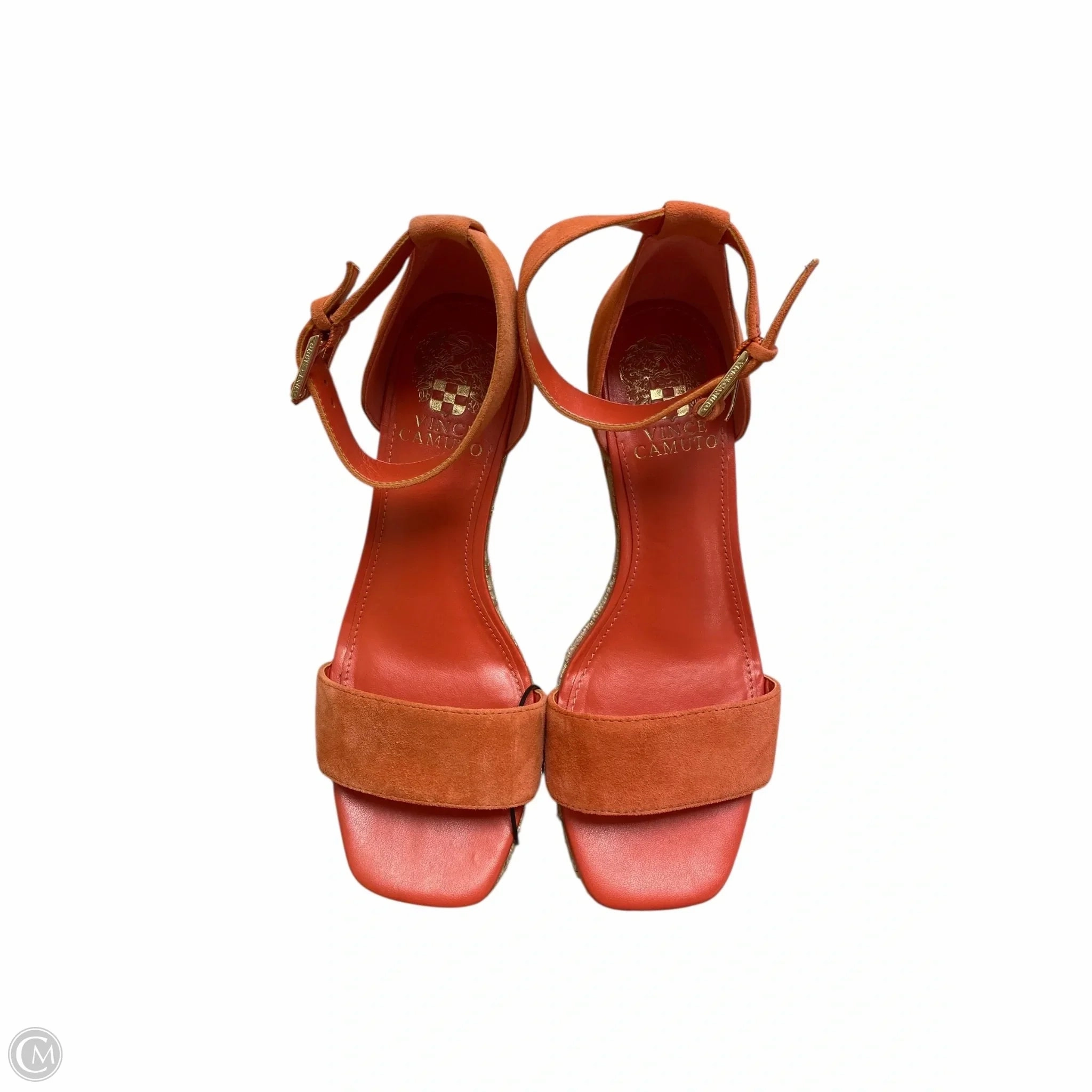 Sandals Heels Wedge By Vince Camuto In Orange, Size: 7