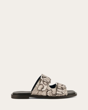 SEBASTIAN FLAT SLIDE NATURAL SNAKE PRINT LEATHER