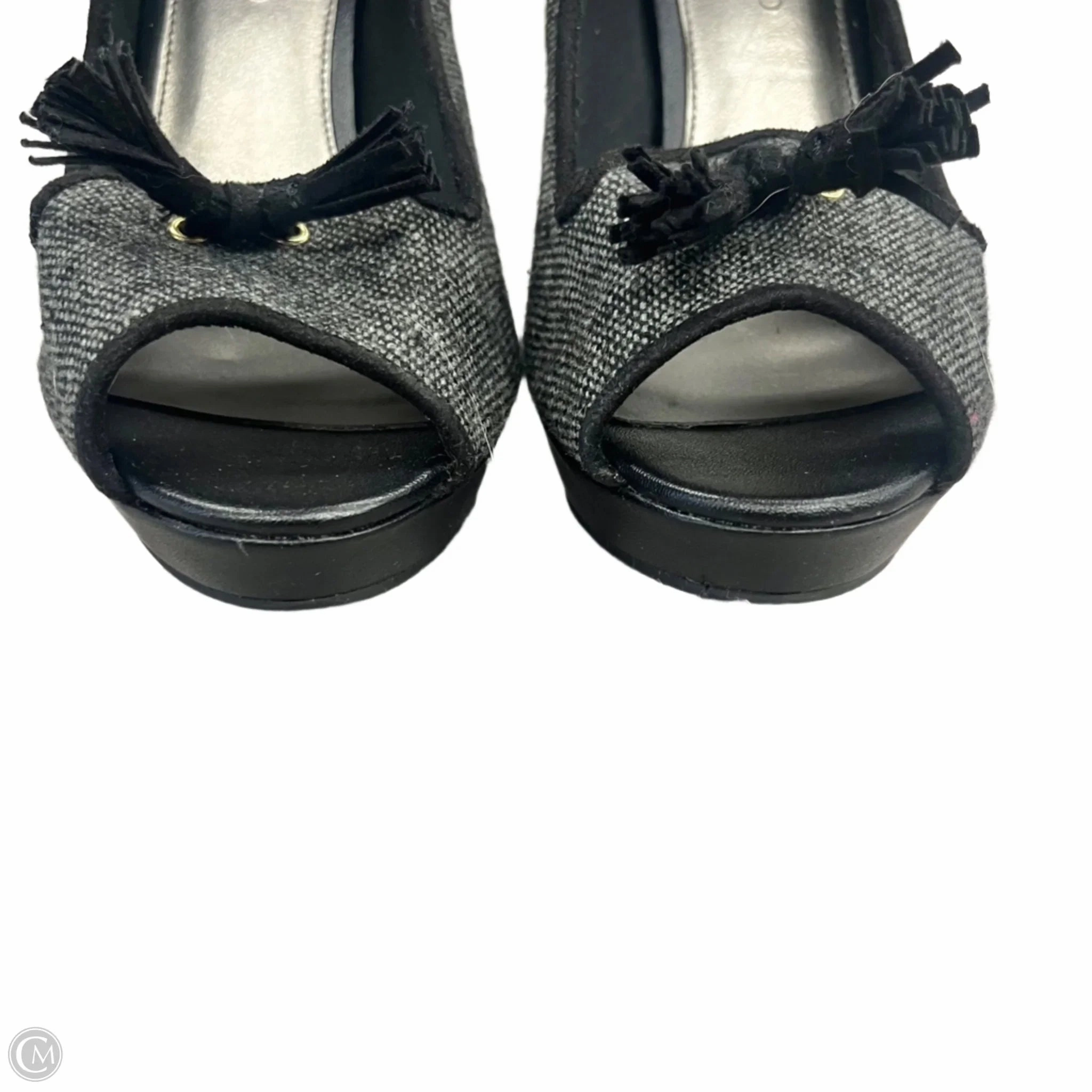 Shoes Heels Stiletto By Christian Siriano In Black & Grey, Size: 7.5