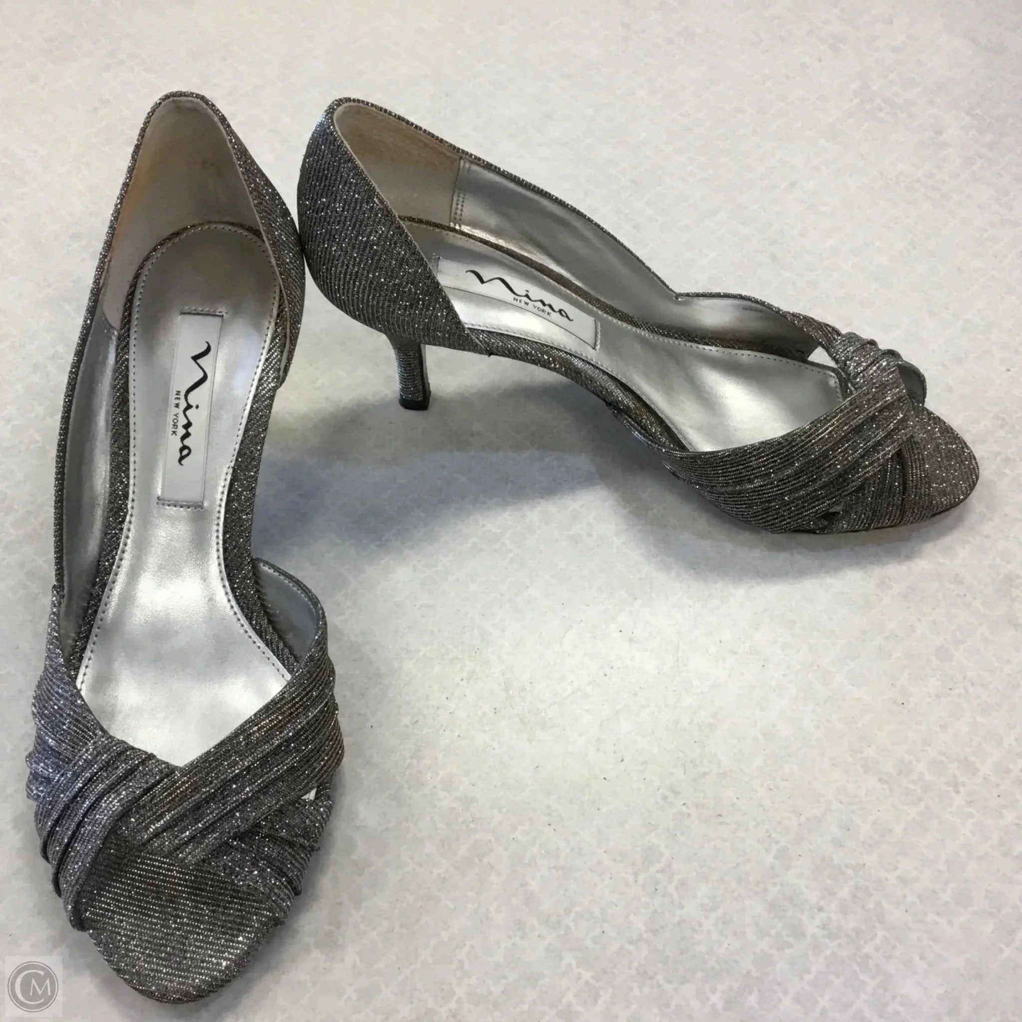 Shoes Heels Stiletto By Nina In Silver, Size: 7