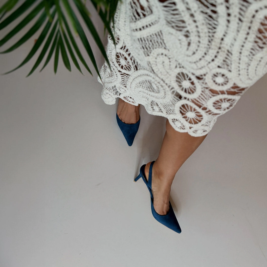 TESORO - beige suede slingback