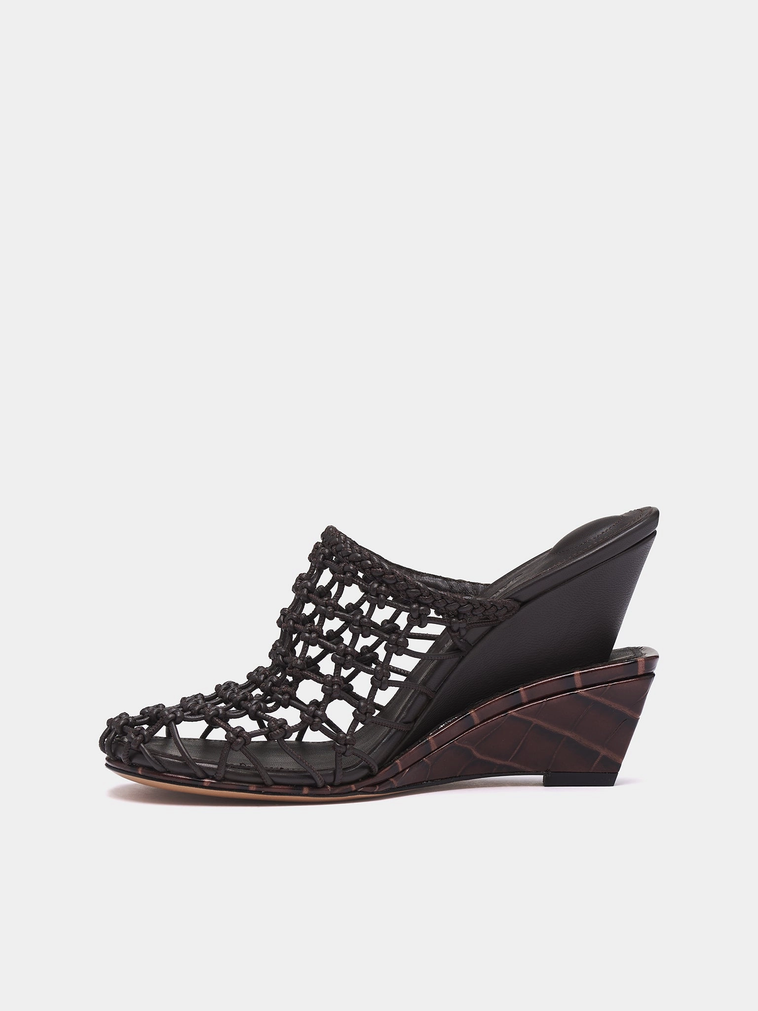 The Double Woven Shoes (251FO165-4301-DARK-BROWN)