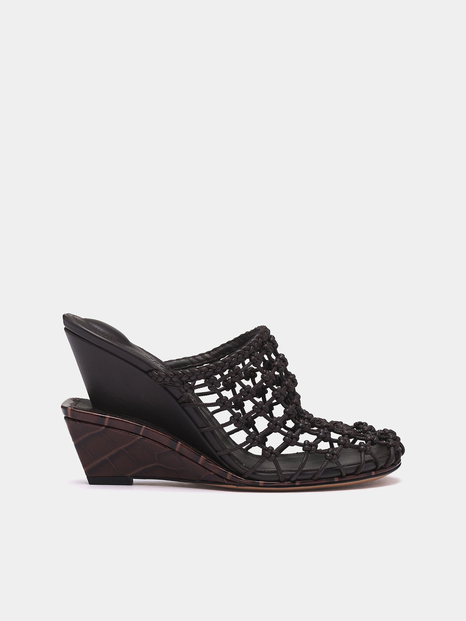 The Double Woven Shoes (251FO165-4301-DARK-BROWN)