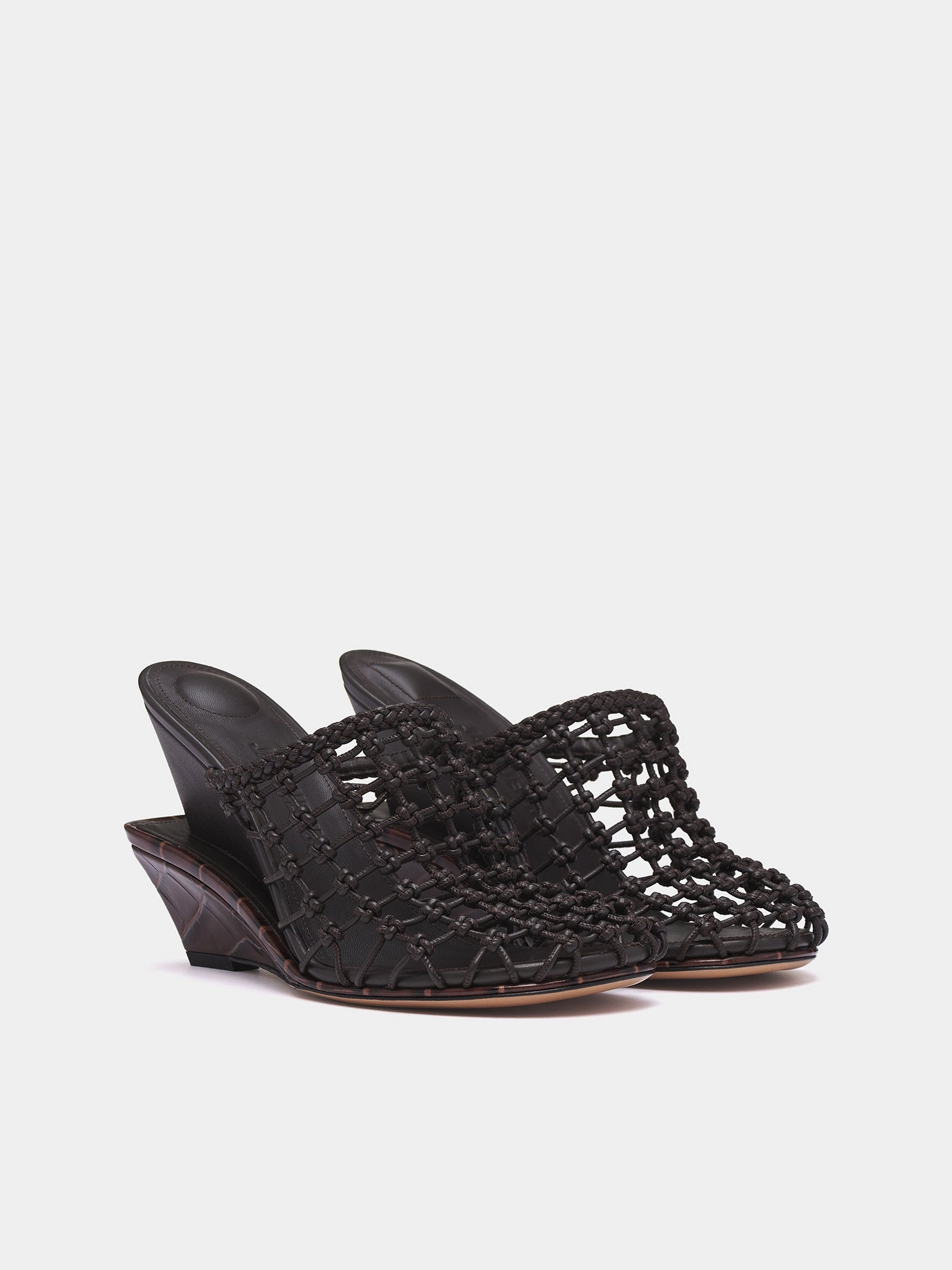 The Double Woven Shoes (251FO165-4301-DARK-BROWN)
