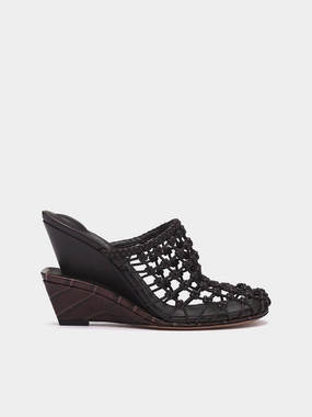 The Double Woven Shoes (251FO165-4301-DARK-BROWN)